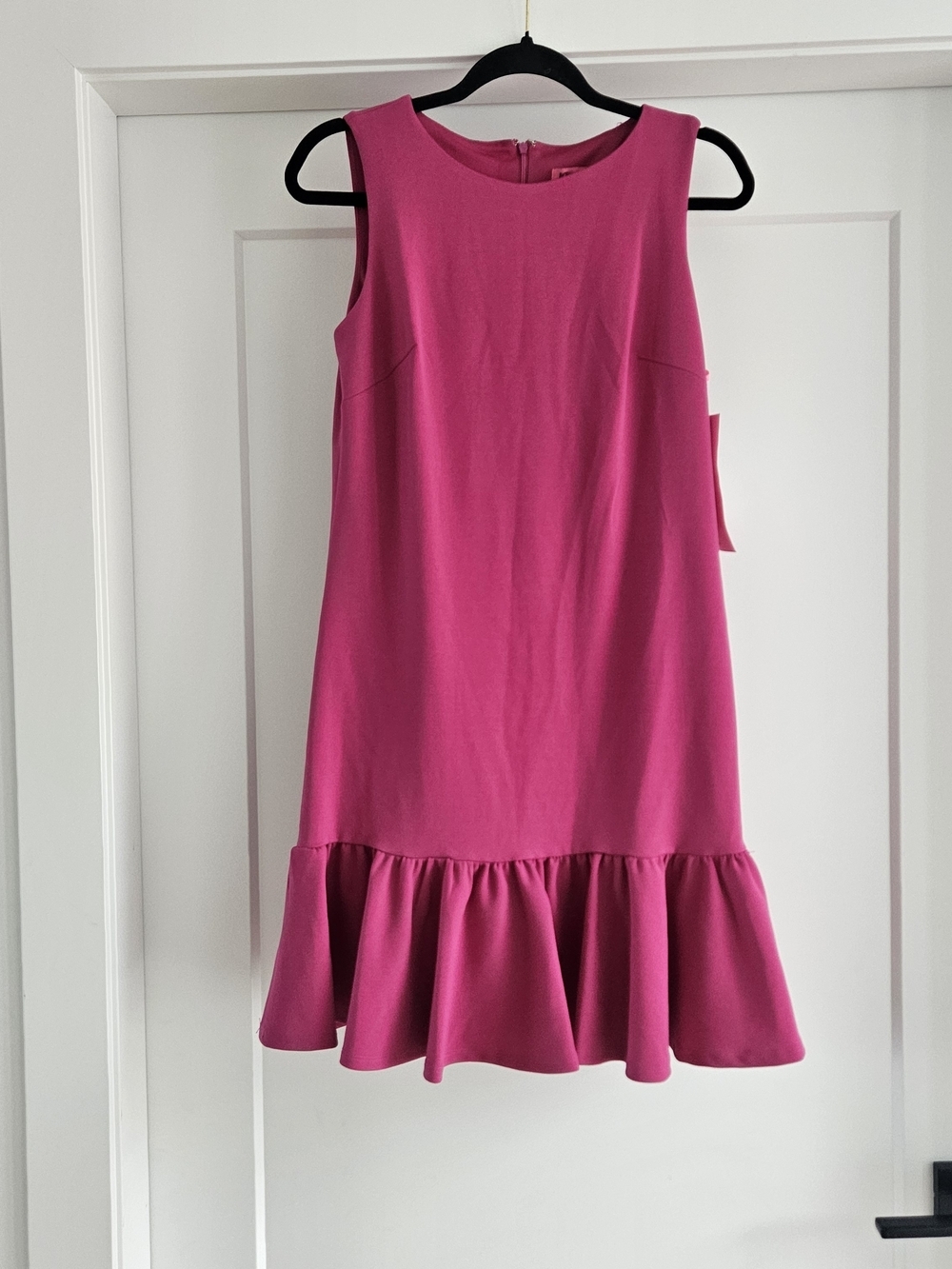 Betsey Johnson Sleeveless Mini Dress in Hot Pink with Ruffle Hem